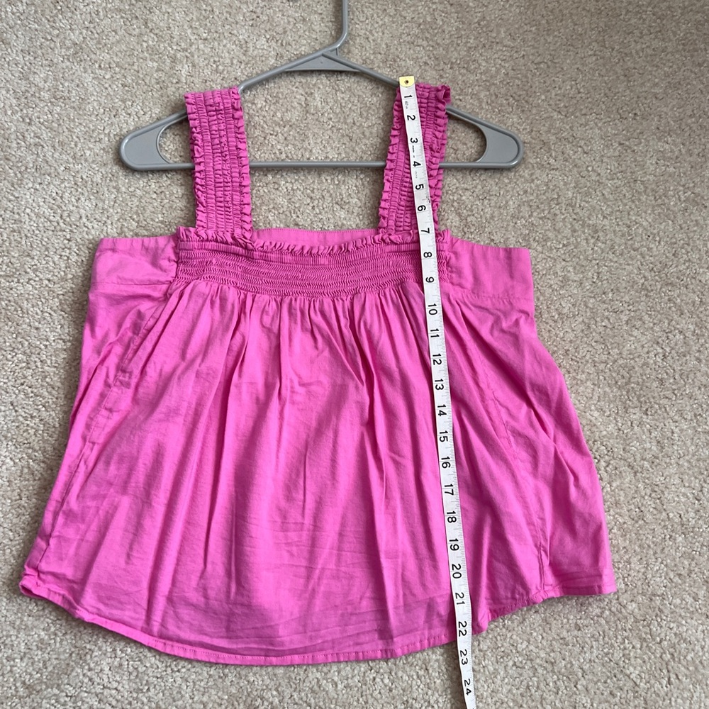 a.n.a Smocked Tank Top Sleeveless Casual Pink Blouse Square Neck Size M - Picture 7 of 7